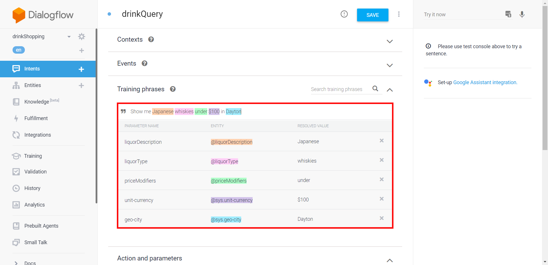 connect webook to get full list dialogflow